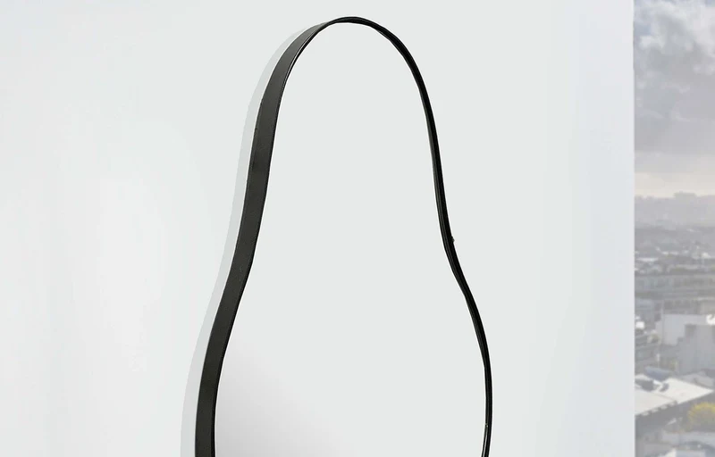 Wandspiegel Asymmetrisch Metall Schwarz 40x80 cm Moderner Rahmen
