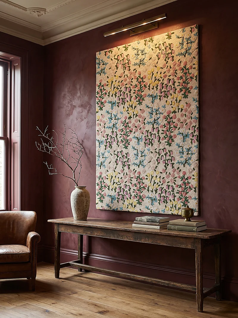 Wollteppich Floral Muster, Naturmotive, Schlafzimmer