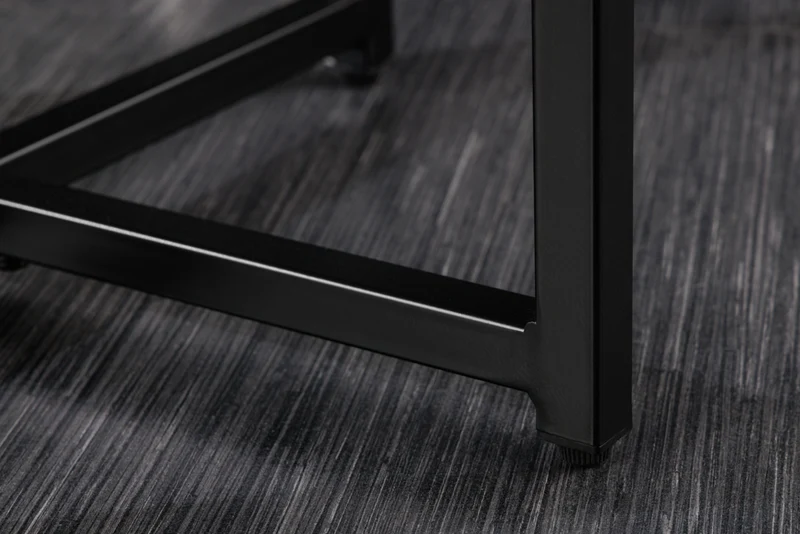 Eleganter Beistelltisch MARMO 50cm schwarz-weiss Marmor-Dekor