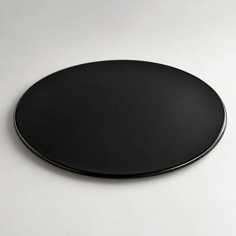 Glasplatte TERRY 100cm schwarz 8mm rund gehärtetes Glas
