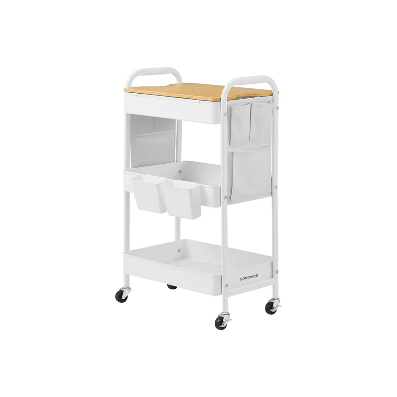 Carro de 3 Niveles 6 Bolsillos Laterales