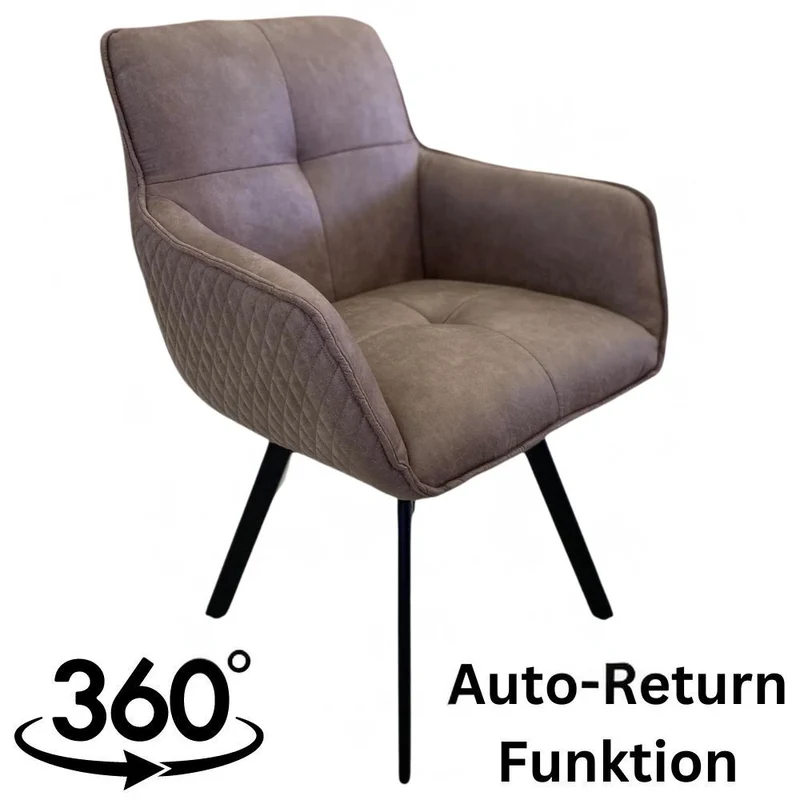Exquisiter Drehstuhl 360° + Return SPLENDID elephant Leder-Tex-Mix