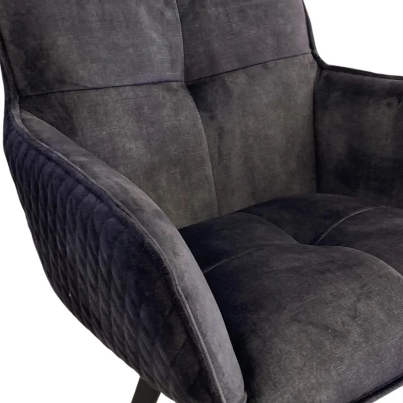 Exquisiter Drehstuhl 360° + Return-Funktion SPLENDID anthrazit Samt