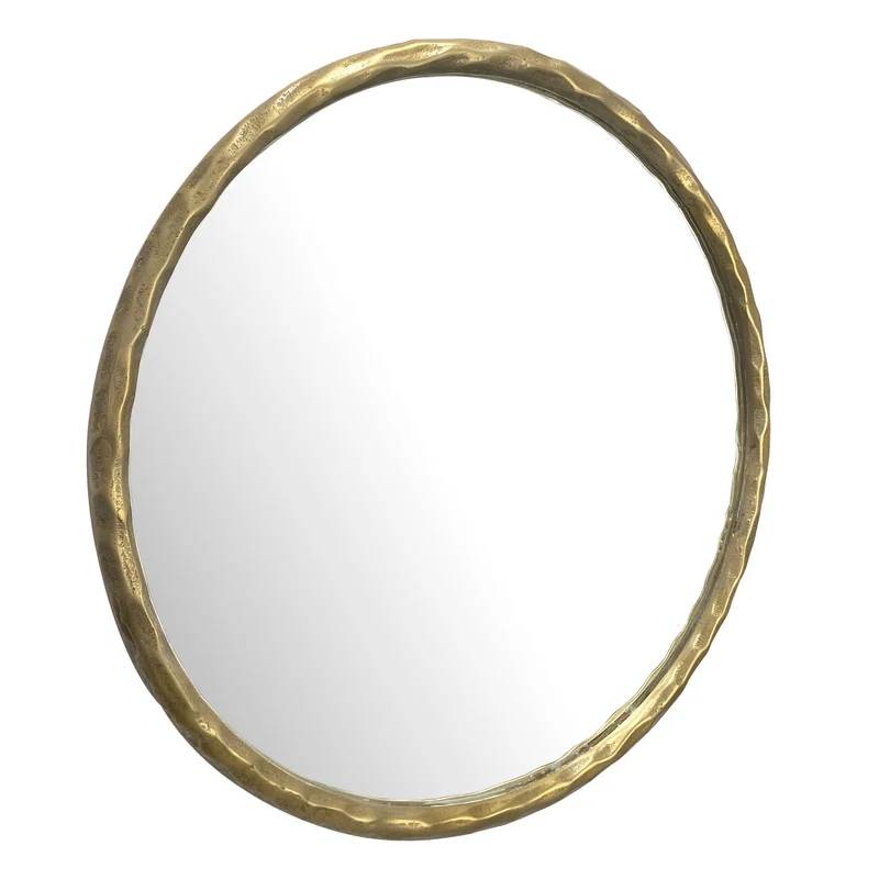 Wandspiegel Rund Metall Gold 60 cm Klassisches Design