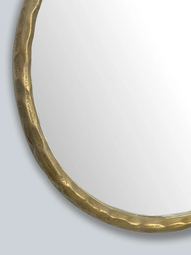 Wandspiegel Rund Metall Gold 60 cm Klassisches Design