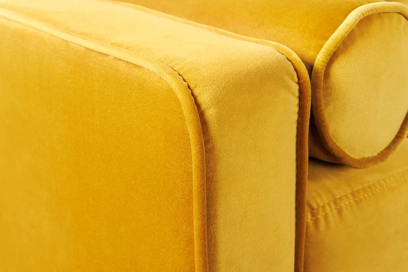 Modernes 3er Sofa 220cm COMFORT senfgelb Samt Federkern