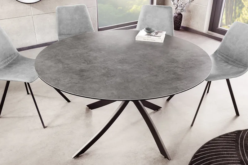 Design Esstisch AMICA 120cm anthrazit Beton-Optik Keramik