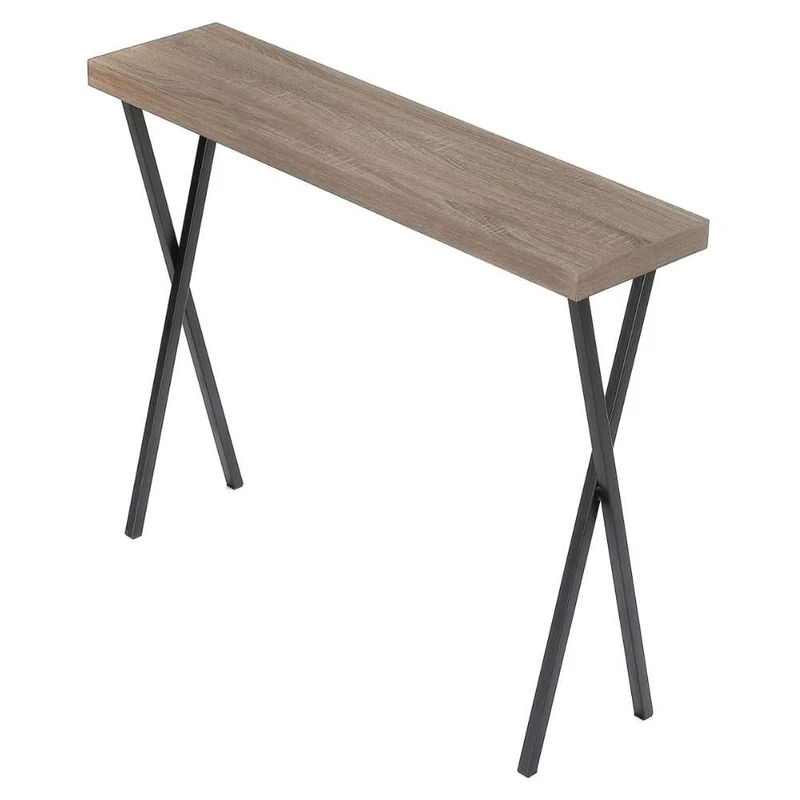 Moderne Konsole GRIGIO 100cm hellgrau Eichen-Optik Metallgestell