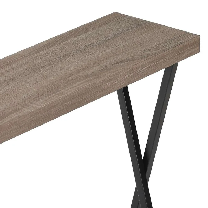 Moderne Konsole GRIGIO 100cm hellgrau Eichen-Optik Metallgestell