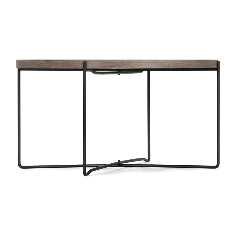 Moderner Couchtisch GRIGIO 74cm hellgrau Eichen-Optik Metallgestell