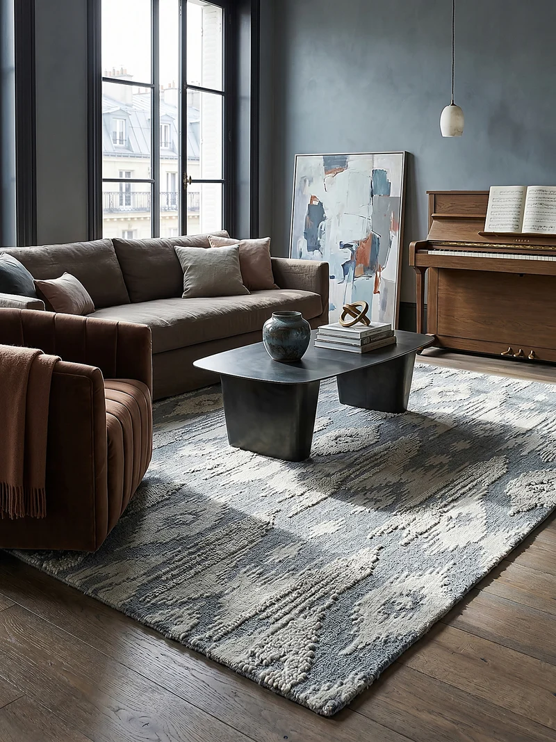 Wollteppich Ethno Ikat, Wohnzimmer
