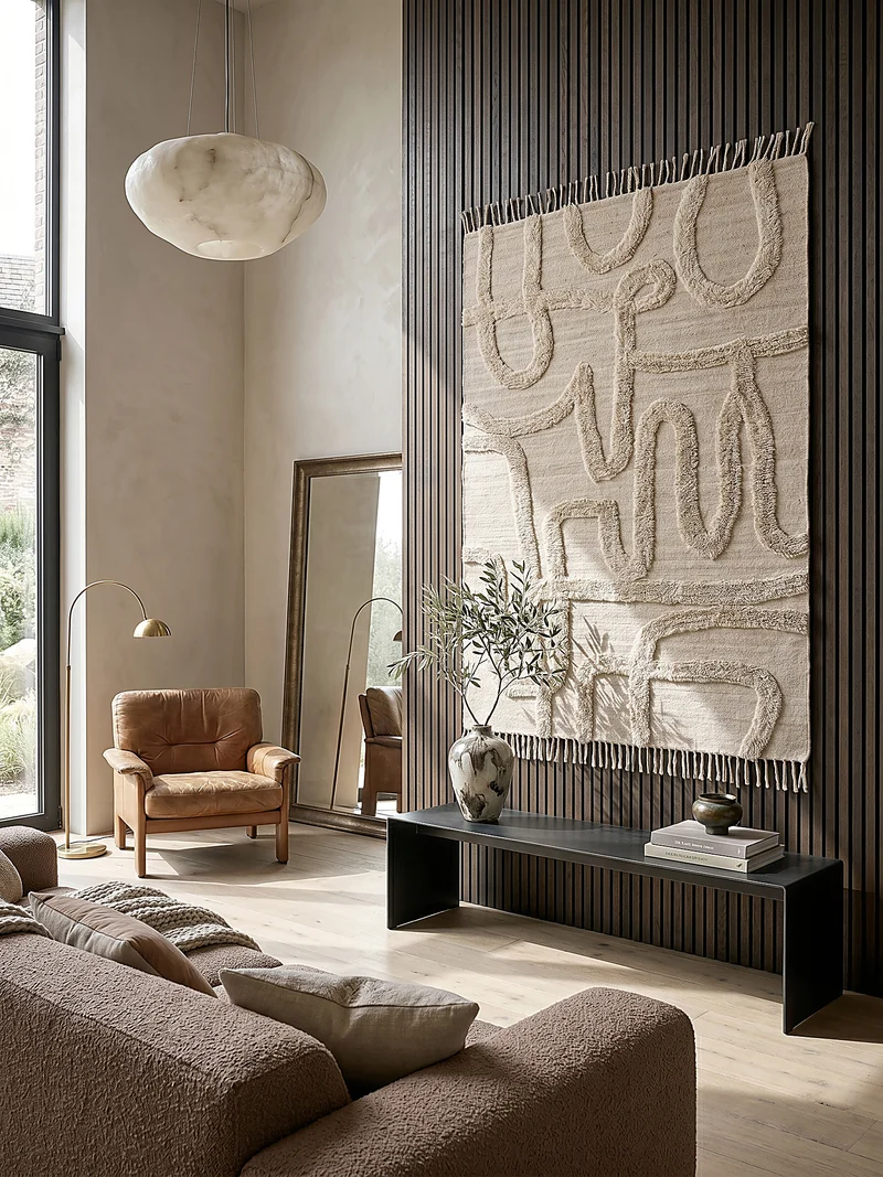 Wollteppich Hoch-Tief abstrakt · 89 % Wolle · 20 mm
