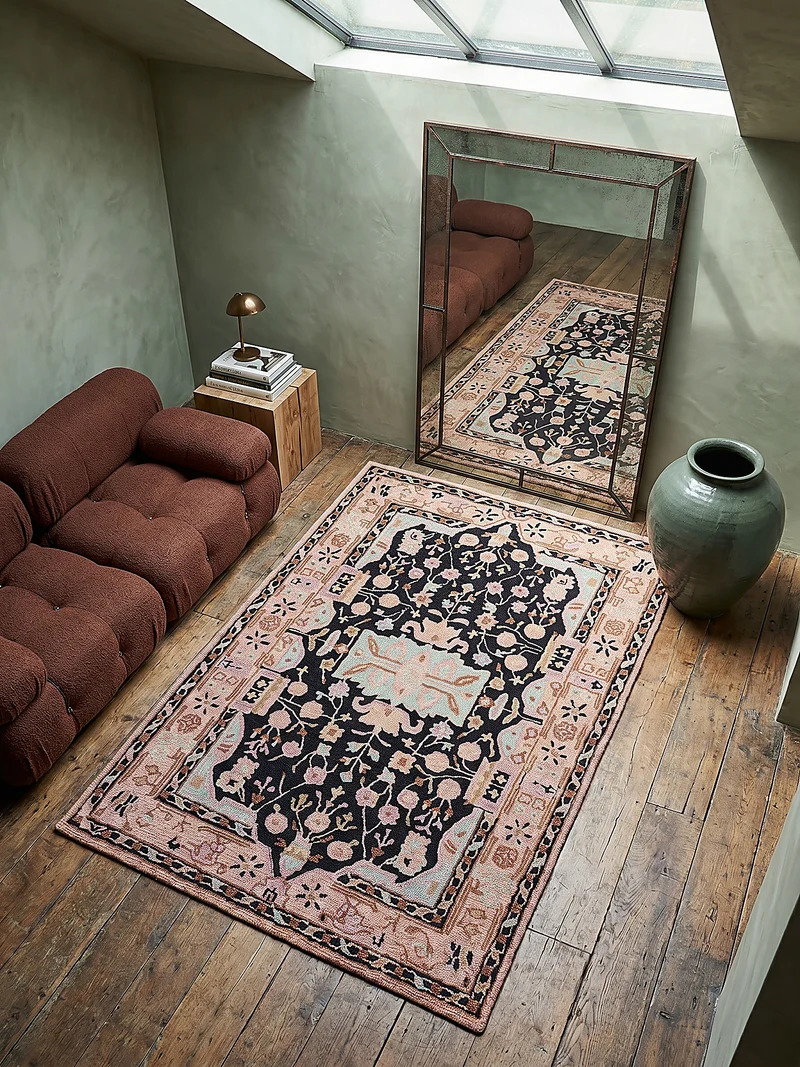 Wollteppich Orient Traditionelles Blumenmuster, Wohnzimmer
