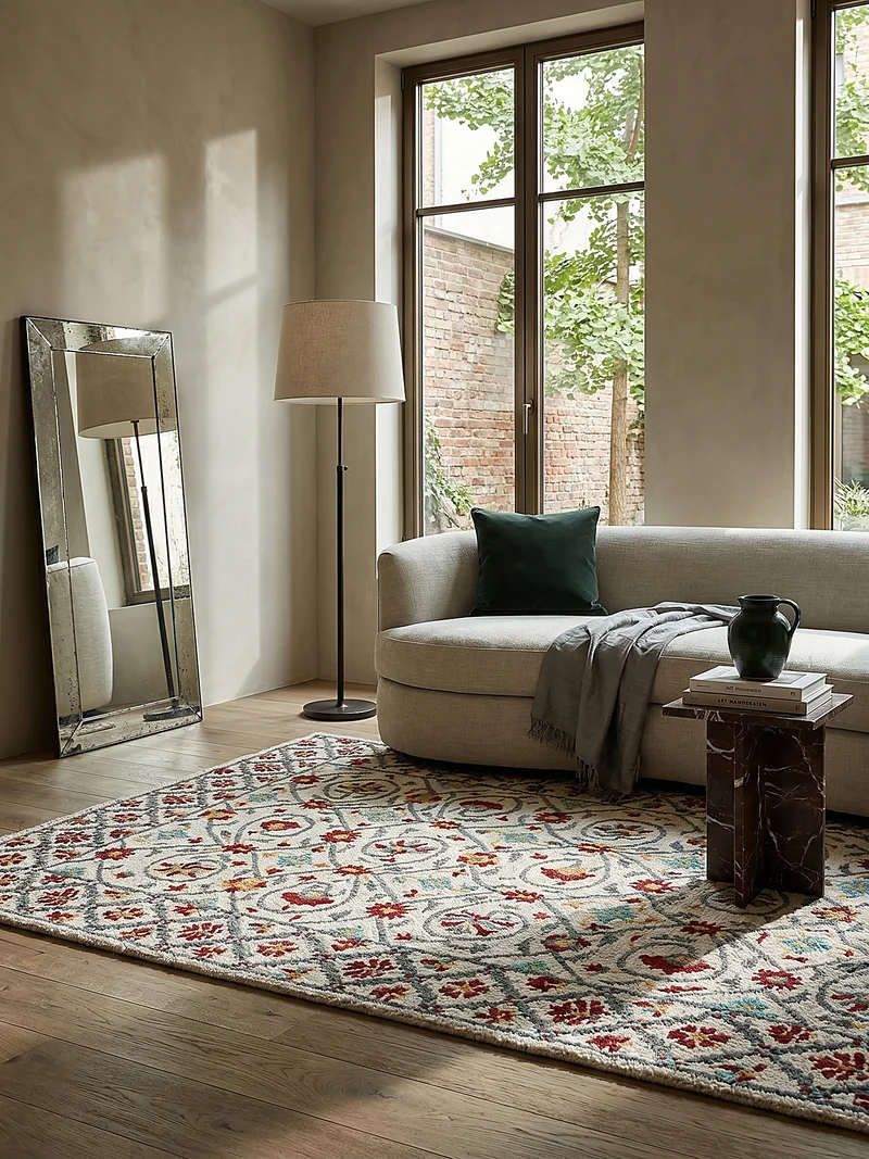 Wollteppich Orientmuster Floral Suzani, Wohnzimmer