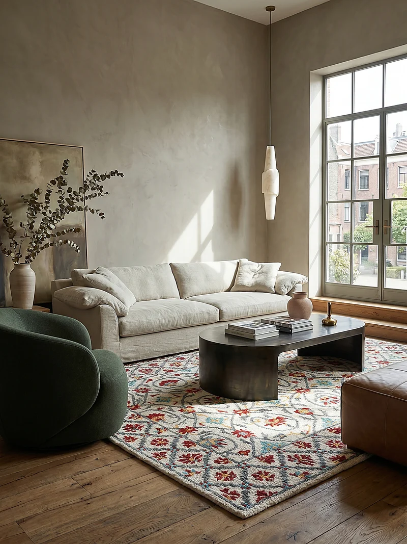 Wollteppich Orientmuster Floral Suzani, Wohnzimmer