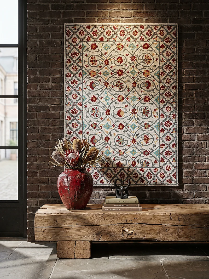 Wollteppich Orientmuster Floral Suzani, Wohnzimmer