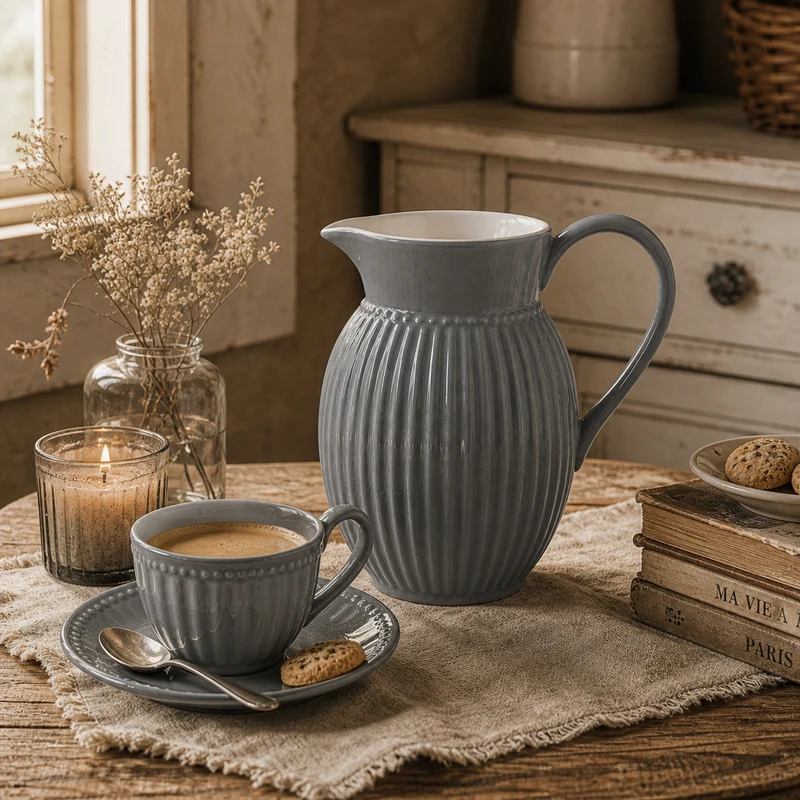 GreenGate Krug Alice Steingrau 1,5 L