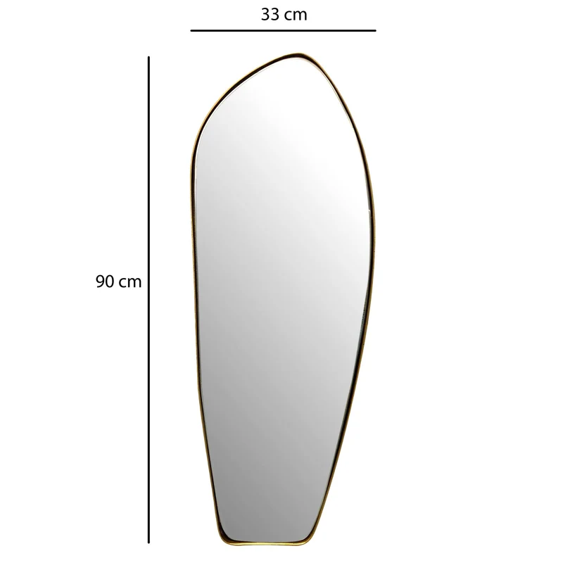 Wandspiegel Asymmetrisch Metall Gold 33x90 cm Modern