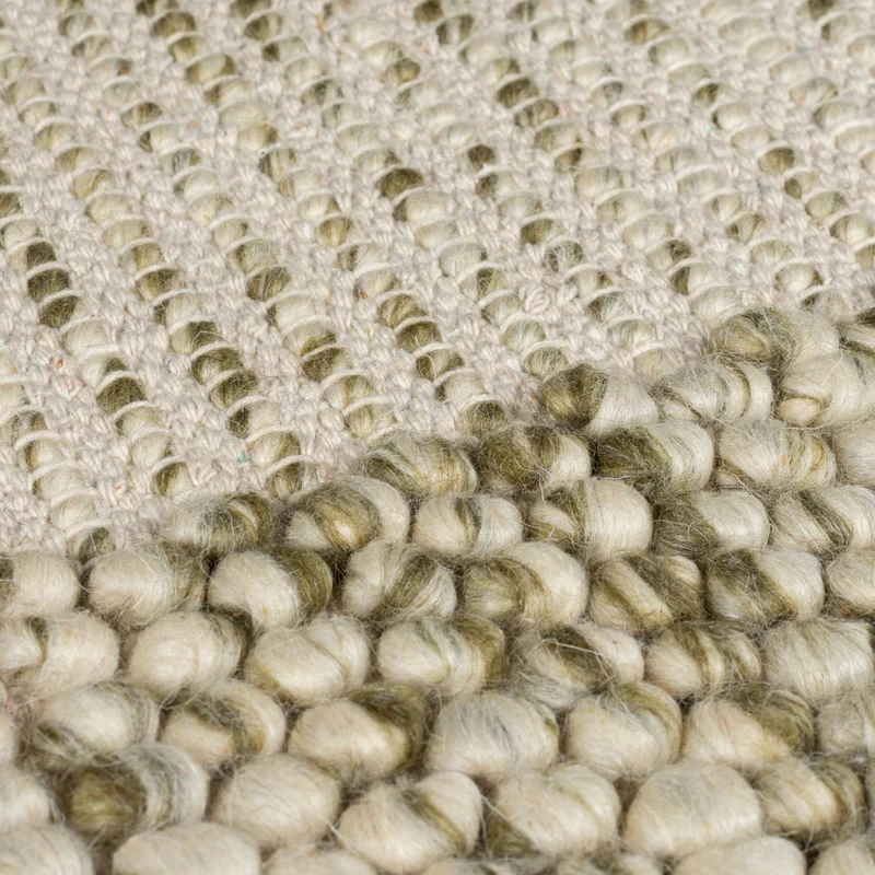 Teppich Kurzflor Unifarben, Bordüre, Robuster Woll-Mix