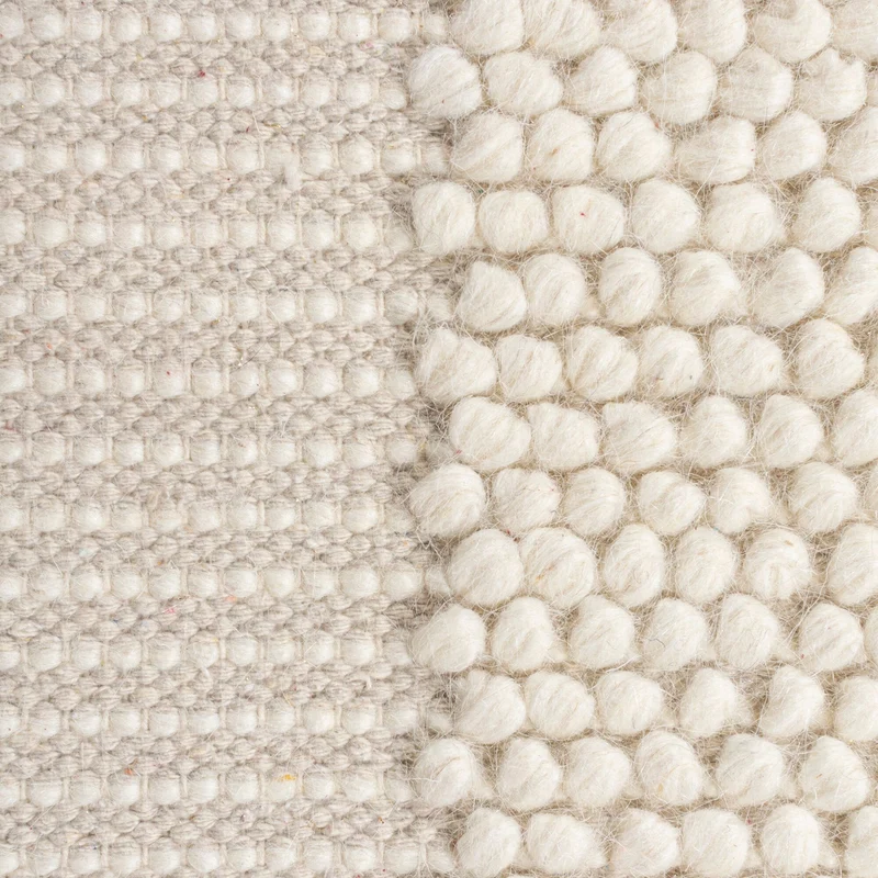Teppich Kurzflor Unifarben, Bordüre, Robuster Woll-Mix