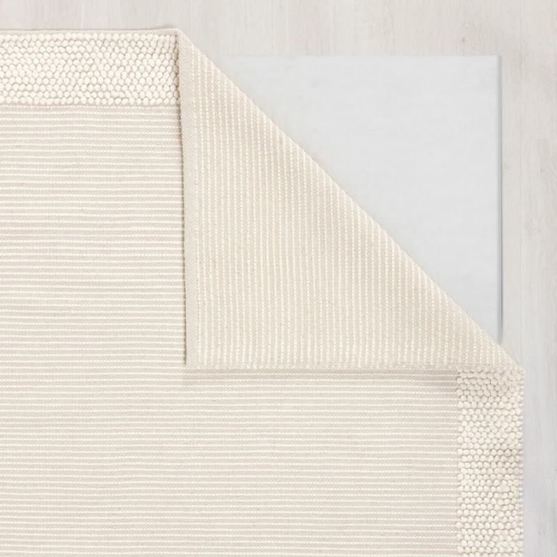 Teppich Kurzflor Unifarben, Bordüre, Robuster Woll-Mix