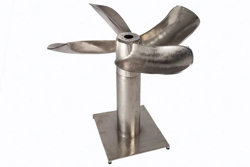 Design Esstisch ELICA 100cm silber-antik Aluminium Maritim