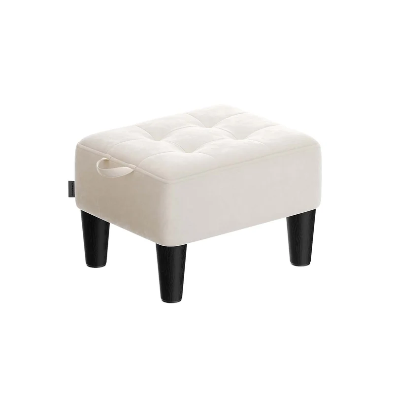 Taburete acolchado de terciopelo o lino para salón y dormitorio