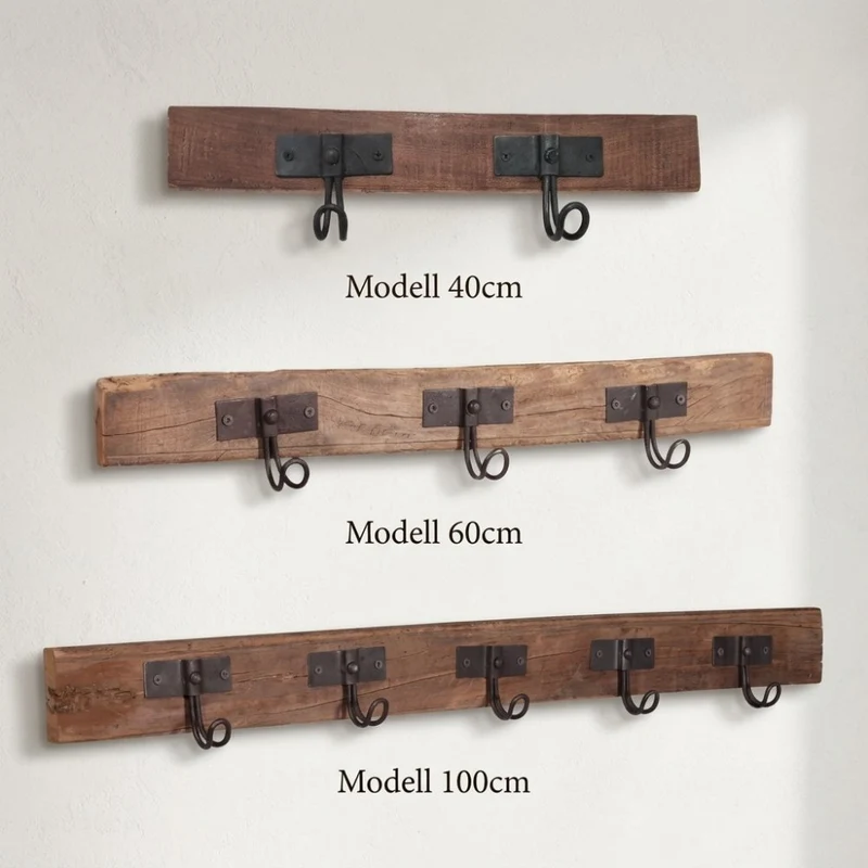 Massive Garderobe VECCHIO 40cm natural recyceltes Holz