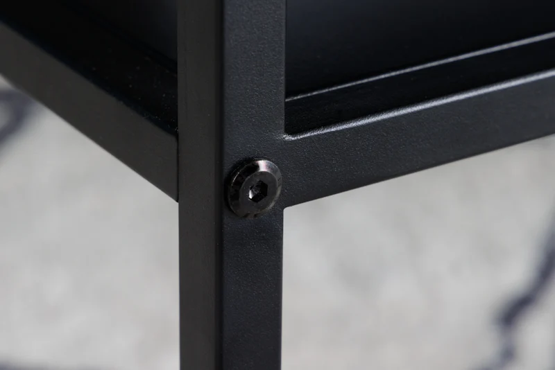 Eleganter Couchtisch mit Ablage ACERO 70cm schwarz Metall