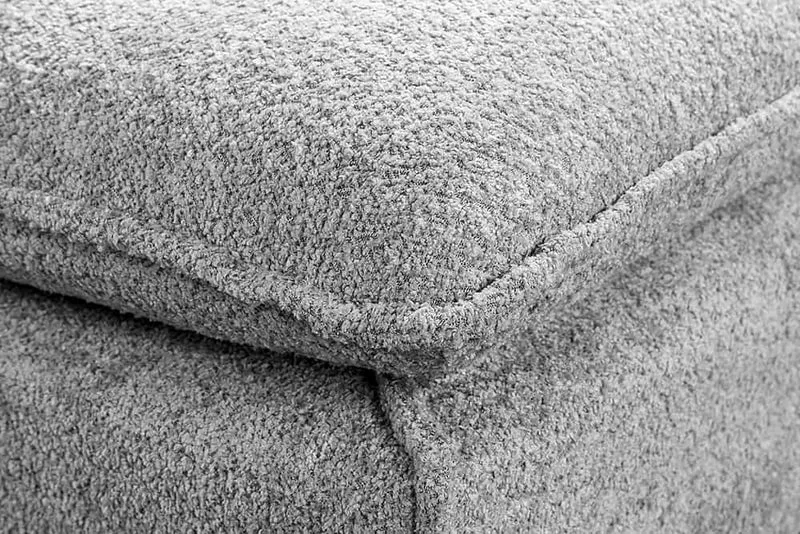 Moderner Hussenhocker PARADISO 100cm Bouclé grau Federkern