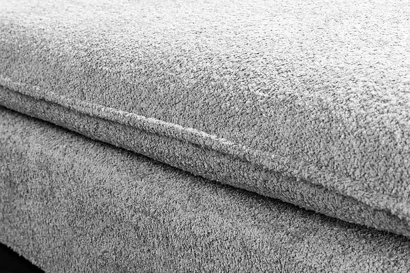Moderner Hussenhocker PARADISO 100cm Bouclé grau Federkern