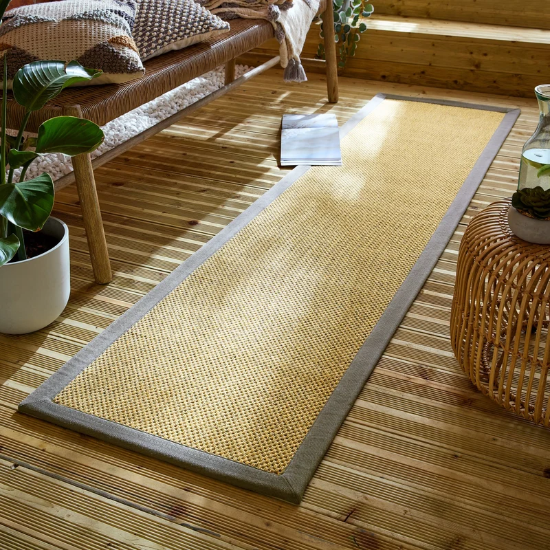 Outdoor Teppich Sisal Bordüre, Balkon schmutzabweisend