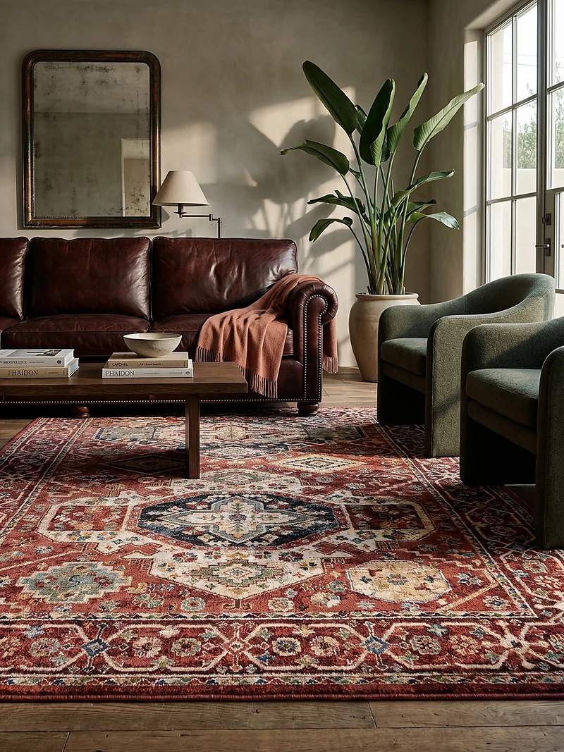Vintage-Teppich geometrisch · Polypropylen · 12 mm Flor