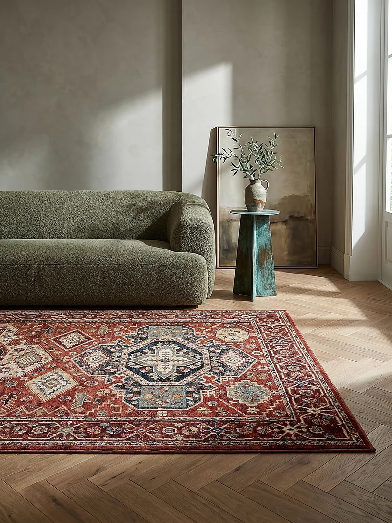 Vintage-Teppich geometrisch · Polypropylen · 12 mm Flor