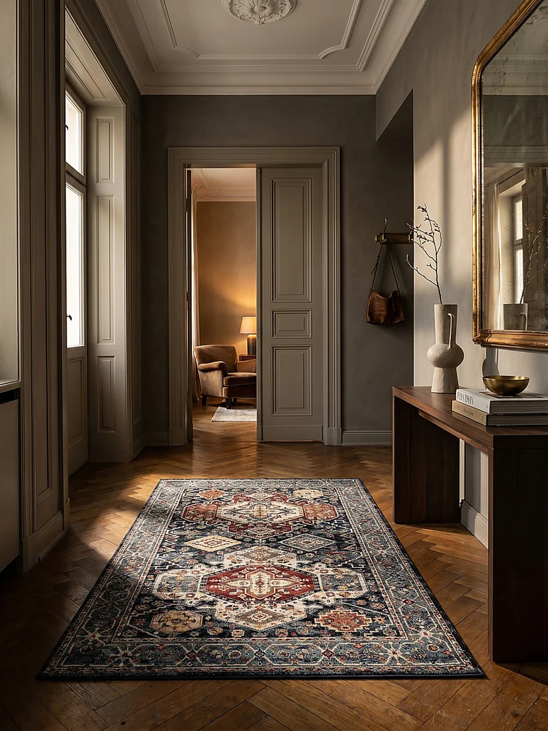 Vintage-Teppich geometrisch · Polypropylen · 12 mm Flor