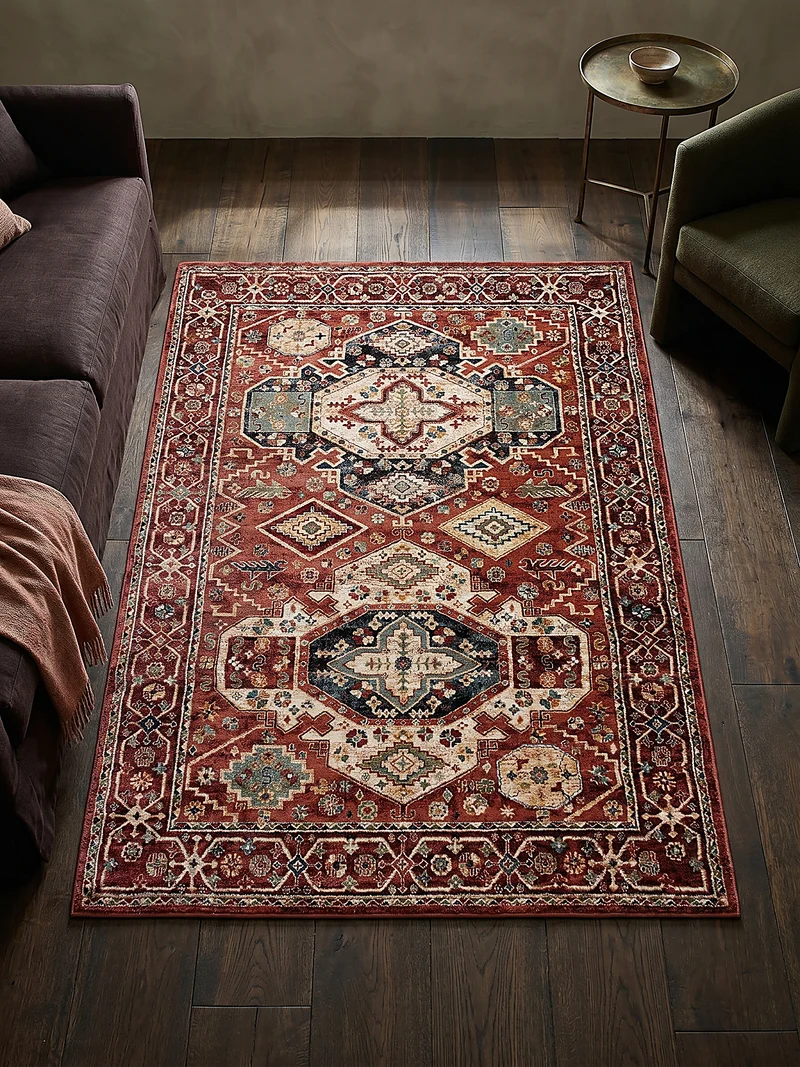 Vintage-Teppich geometrisch · Polypropylen · 12 mm Flor