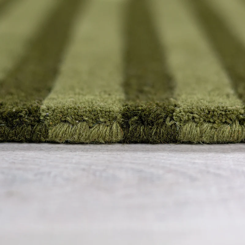 Teppich handgetuftet aus Wolle mit geometrischem S-förmigem Design und Hoch-Niedrig Flor