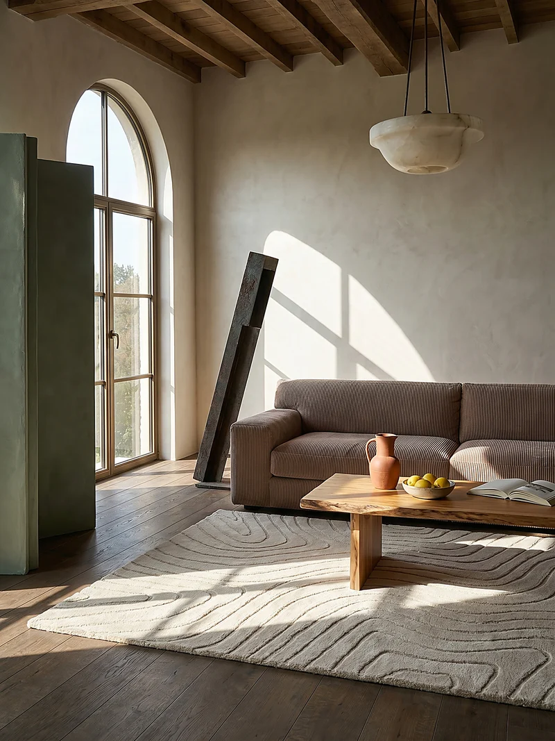 Wollteppich Wellen Abstrakt, Wohnzimmer