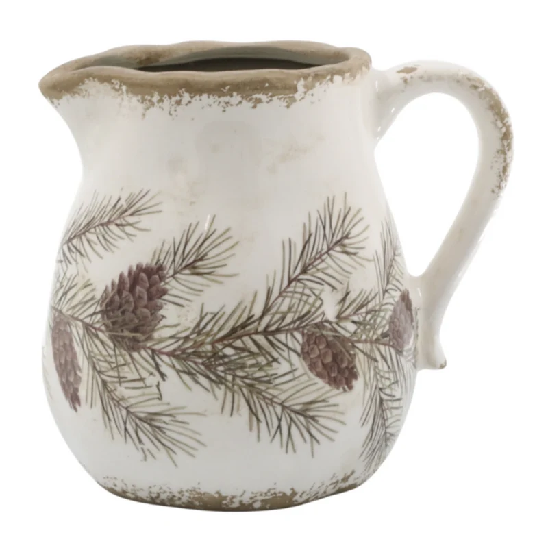 Chic Antique Kanne mit Tannengirlanden-Motiv