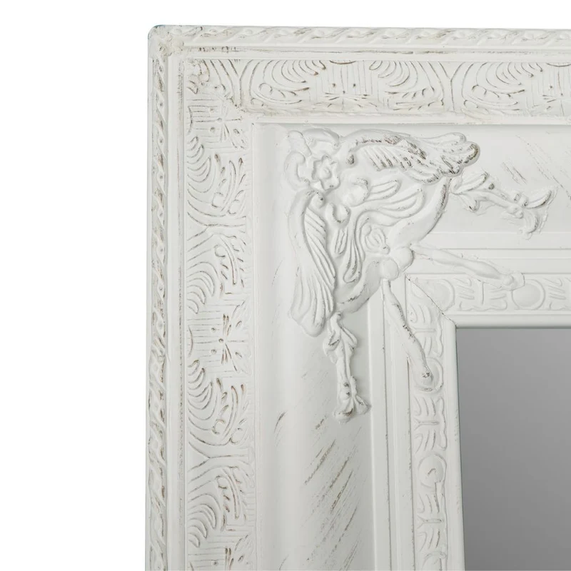 Barock Spiegel AMPIO antik-weiss 120x90cm Wandspiegel Holzrahmen