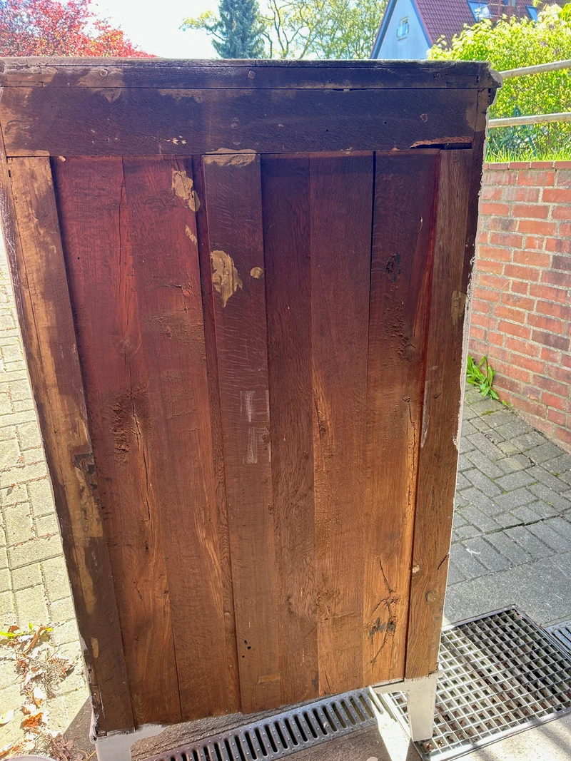 Antiker Schrank Hellgrau Mooreiche Shabby Chic