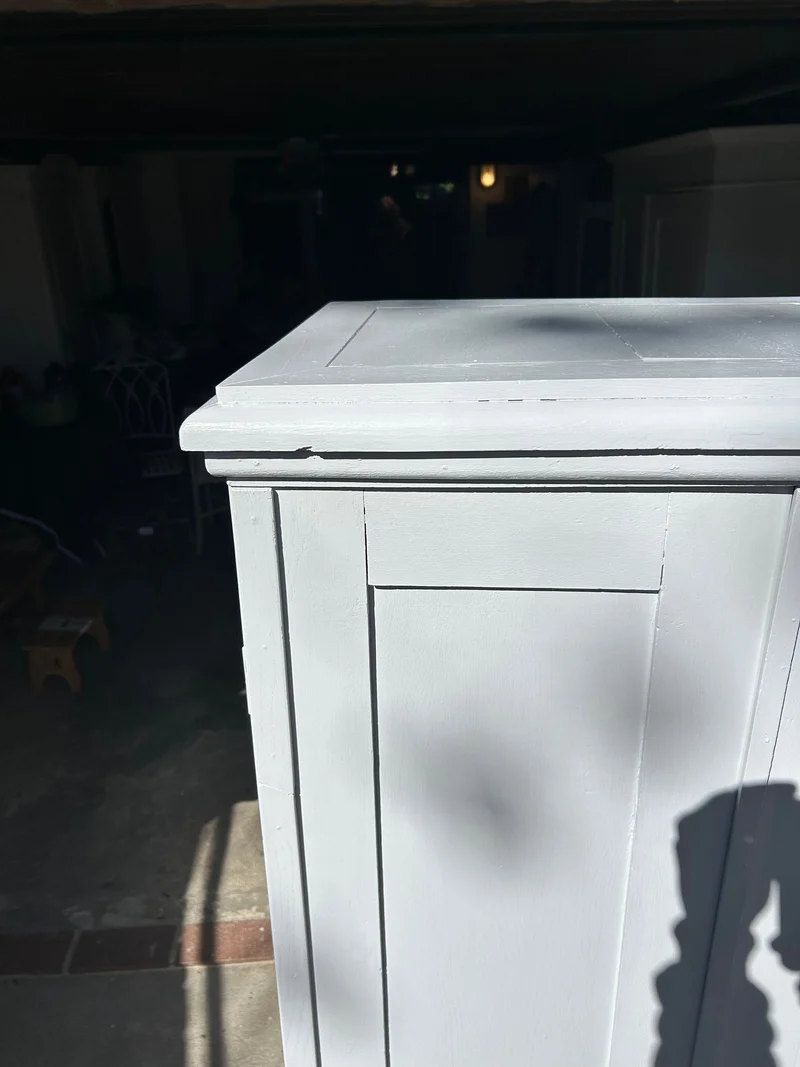 Antiker Schrank Hellgrau Mooreiche Shabby Chic