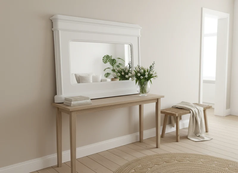 Antiker Spiegel, Biedermeier Massivholz Shabby Chic