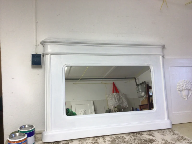 Antiker Spiegel, Biedermeier Massivholz Shabby Chic