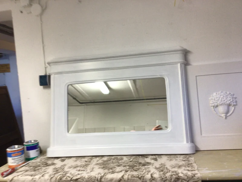 Antiker Spiegel, Biedermeier Massivholz Shabby Chic