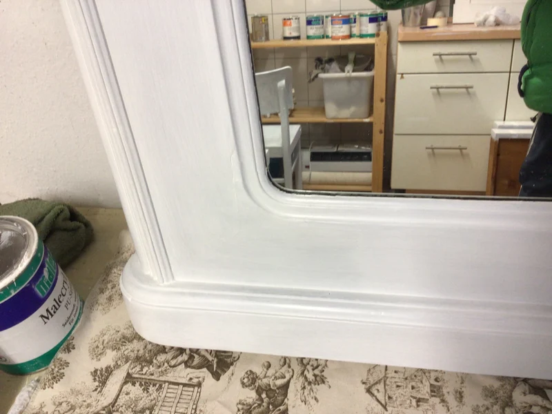 Antiker Spiegel, Biedermeier Massivholz Shabby Chic