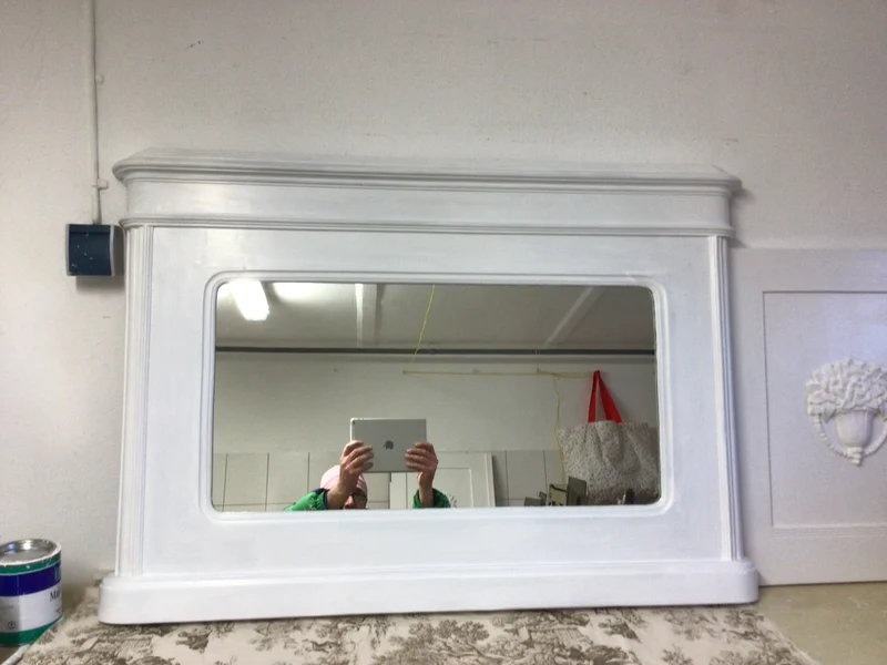 Antiker Spiegel, Biedermeier Massivholz Shabby Chic