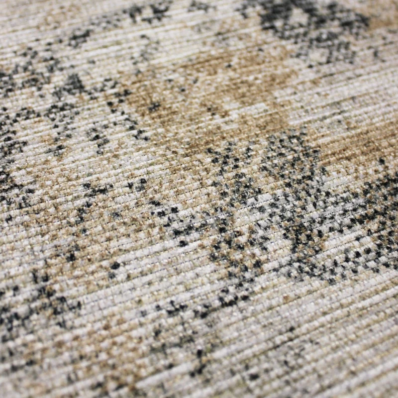 Waschbarer Flachgewebe-Teppich · Abstrakt Gelb-Natur