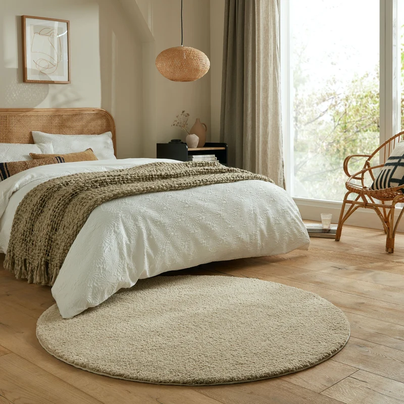 Hochflor Teppich waschbar Flauschig Unifarben, Wohnzimmer