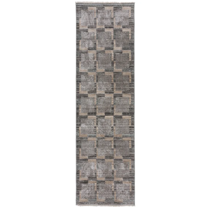 Jute Teppich Karos Geometrisch, Wohnzimmer